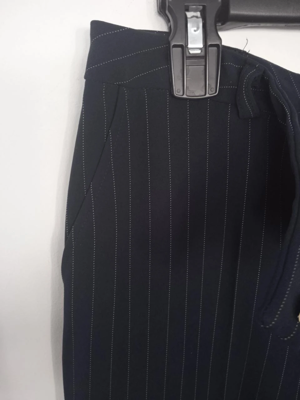 Wide-leg suit jacket and pants, high waist, navy with white stripes, gerar – photo 8